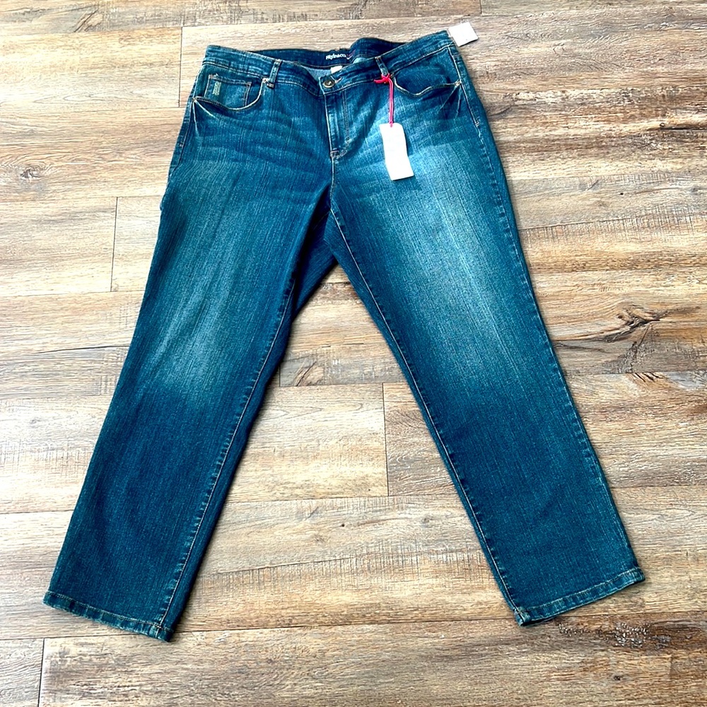 Style & co plus size, curvy, fit cuffed, ex-boyfriend jeans